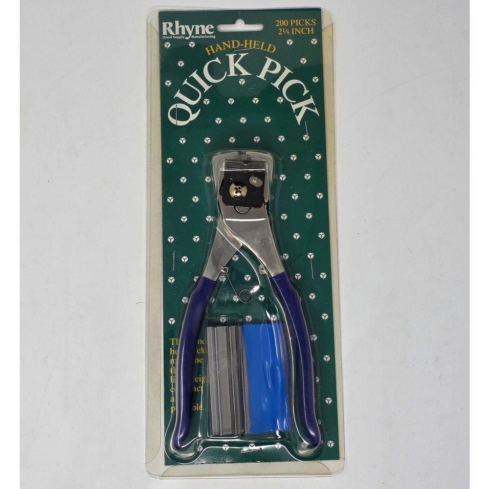 New Rhyne Floral Supply Quick Pick Hand Held Steel Machine 200 Picks 2 1/8in
